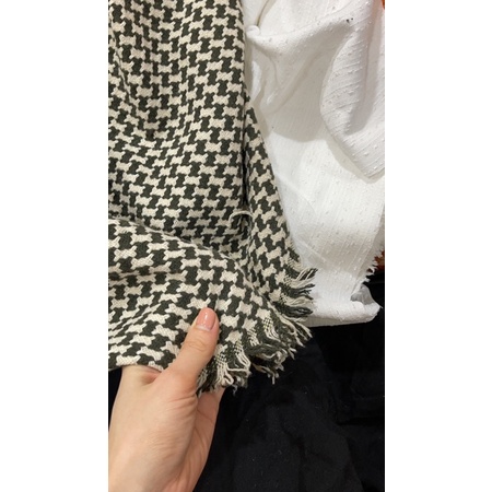 Dạ tweed nanh sói xanh phối trắng 180k/2m khổ 1,5