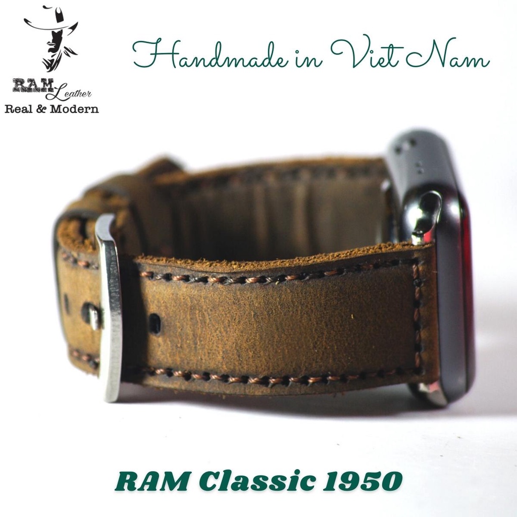 Dây Đồng Hồ Da Bò RAM Leather Size 22mm Bền Đẹp