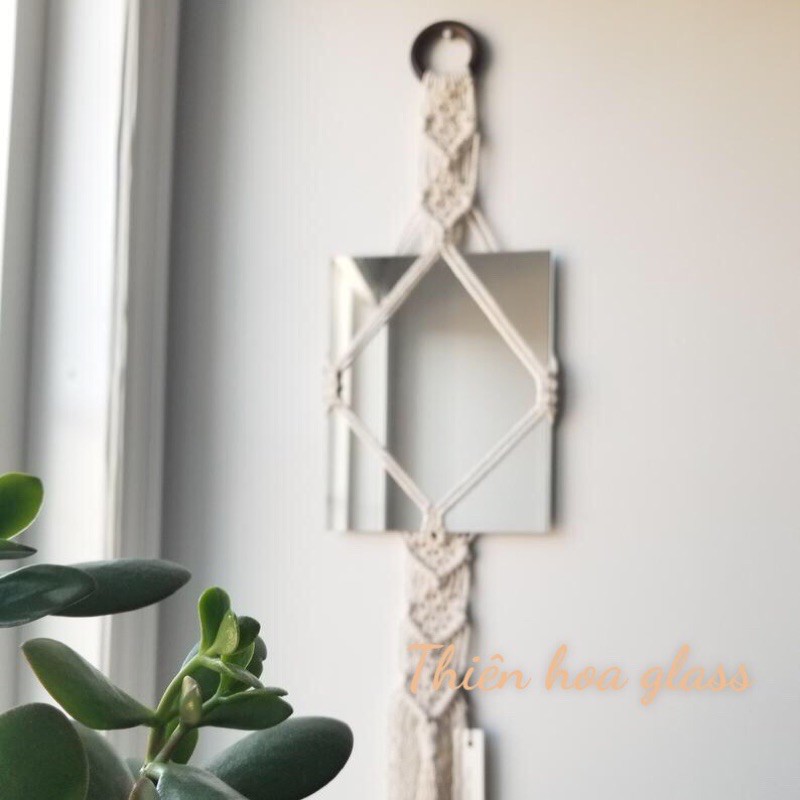 Bảo hành 1 đổi 1 -  Gương chữ nhật treo tường gương trang trí gương decor gương treo tường macrame