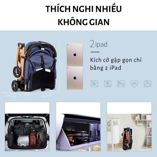 Xe Đẩy Gấp Gọn Cao Cấp Baobaohao QZ1