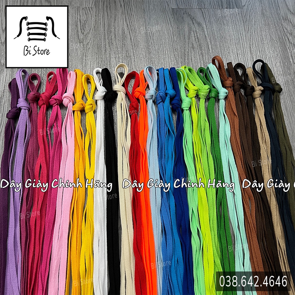 Dây giày bản dẹt dài 80cm đủ màu dành cho các loại giày thể thao / sneaker cổ ngắn Njce, Adjdaz