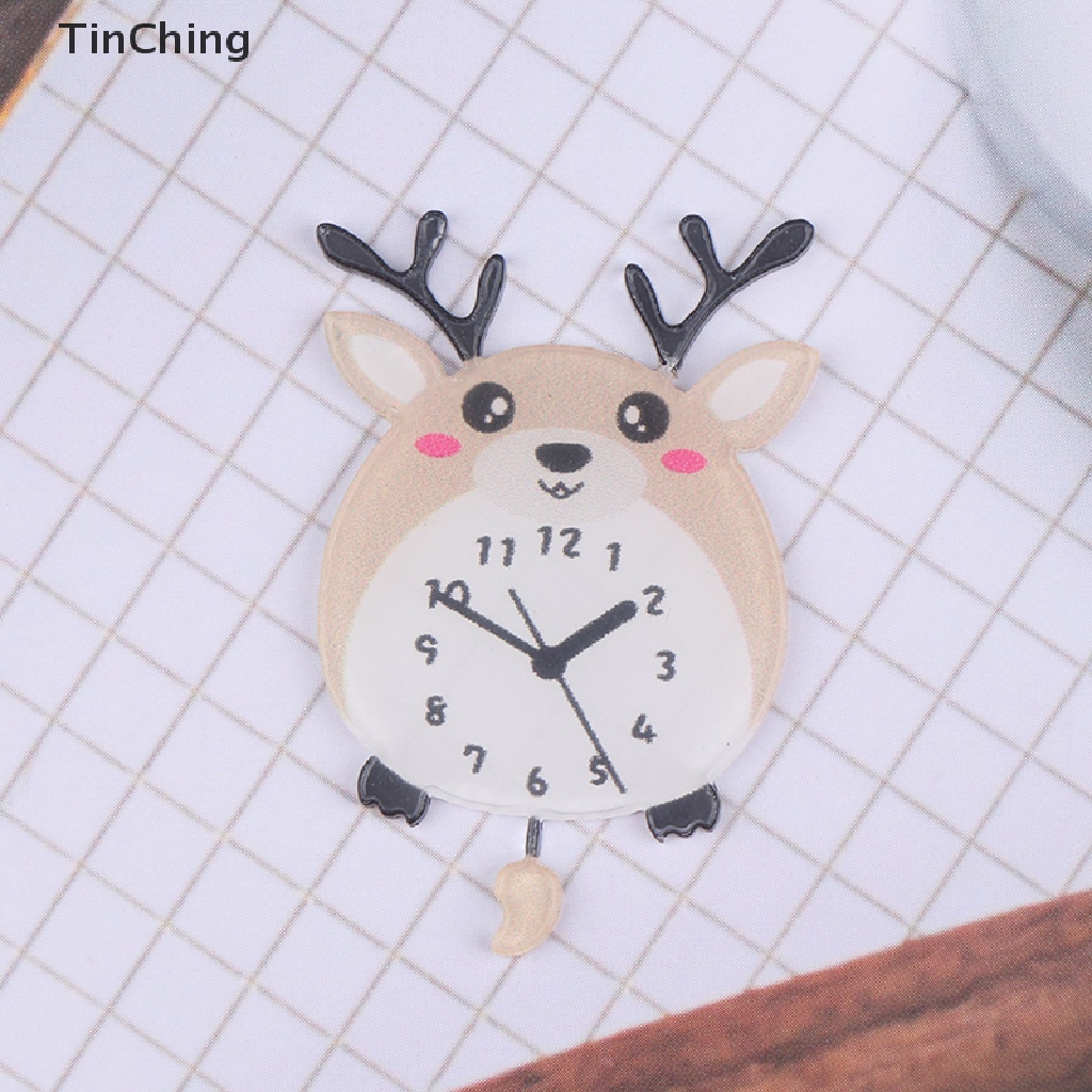 1 Đồng Hồ Treo Tường Kiểu Dáng Hoạt Hình Đáng Yêu Trang Trí Nhà Búp Bê 1: 12
