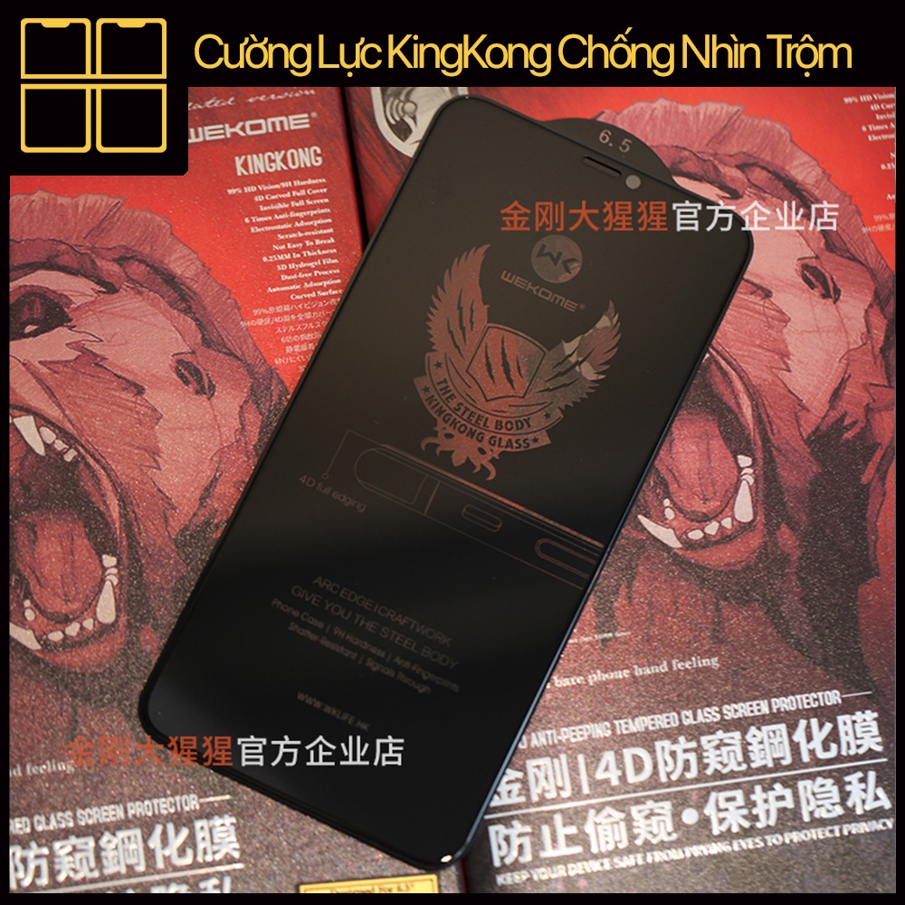 Kính cường lực chống nhìn trộm KingKong iphone 6/6s/6sp/7/7p/8/8p/x/xs/xsmax/11/11pro/11promax/12/12pro/12promax/13
