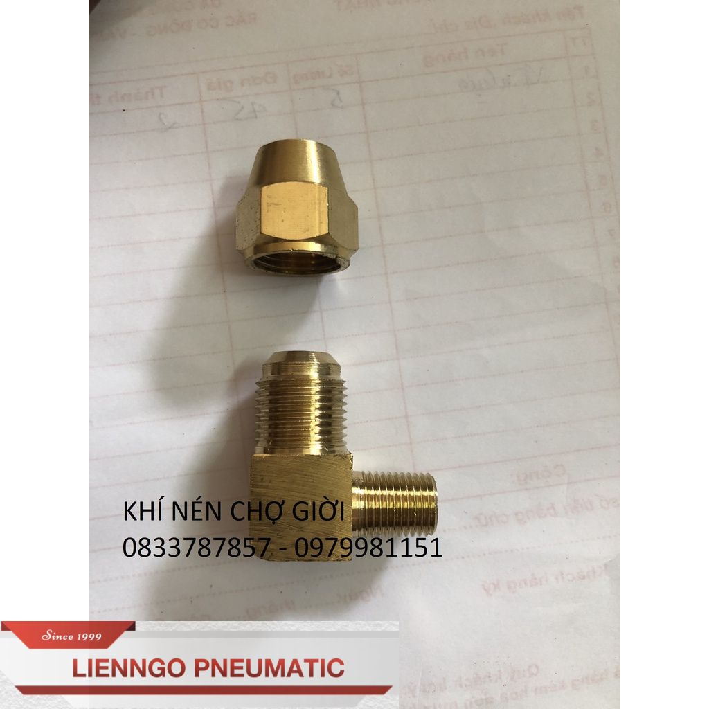 Cút thẳng/ góc vuông 1 đầu ren nối ống đồng đầu lả 6, 8, 10, 12