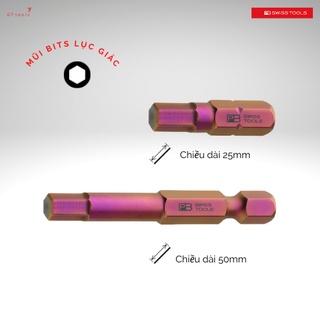 Mũi vít/ bits pb swiss tools lục giác dài 25mm pb c6.210 & dài 50mm pb e6.210 sản xuất tại thụy sỹ