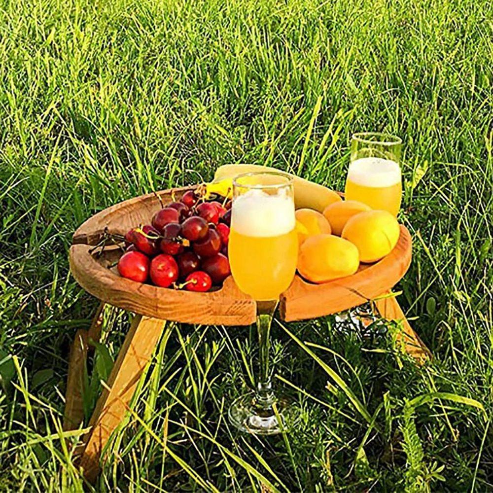 Khay Gỗ Tròn Đựng Đồ Ăn Vặt Để Bàn Trang Trí Đa Ứng Dụng