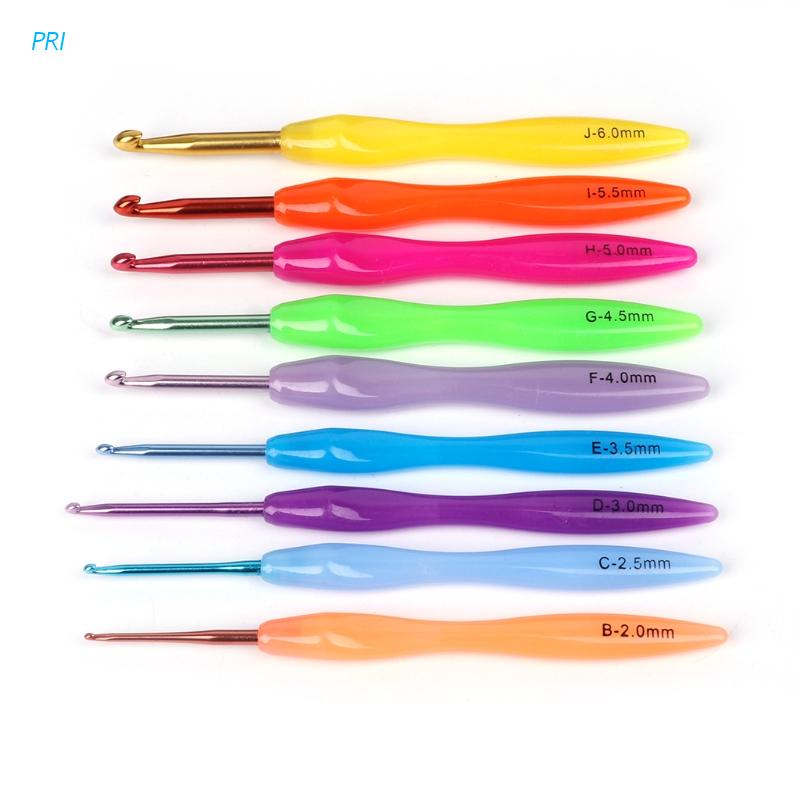 Set 9 Kim Đan Len Cán Nhựa Nhiều Màu