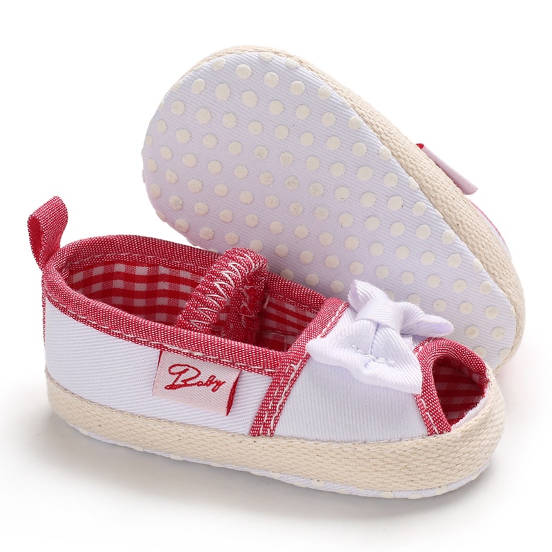 Giày Công Chúa Đế Cotton Đính Nơ Cho Bé Gái Sơ Sinh 0-18 Tháng Tuổi