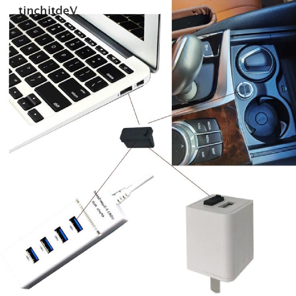 Set 20 Nút Nhựa Bịt Ổ Cắm USB Chống Bụi Bảo Vệ An Toàn