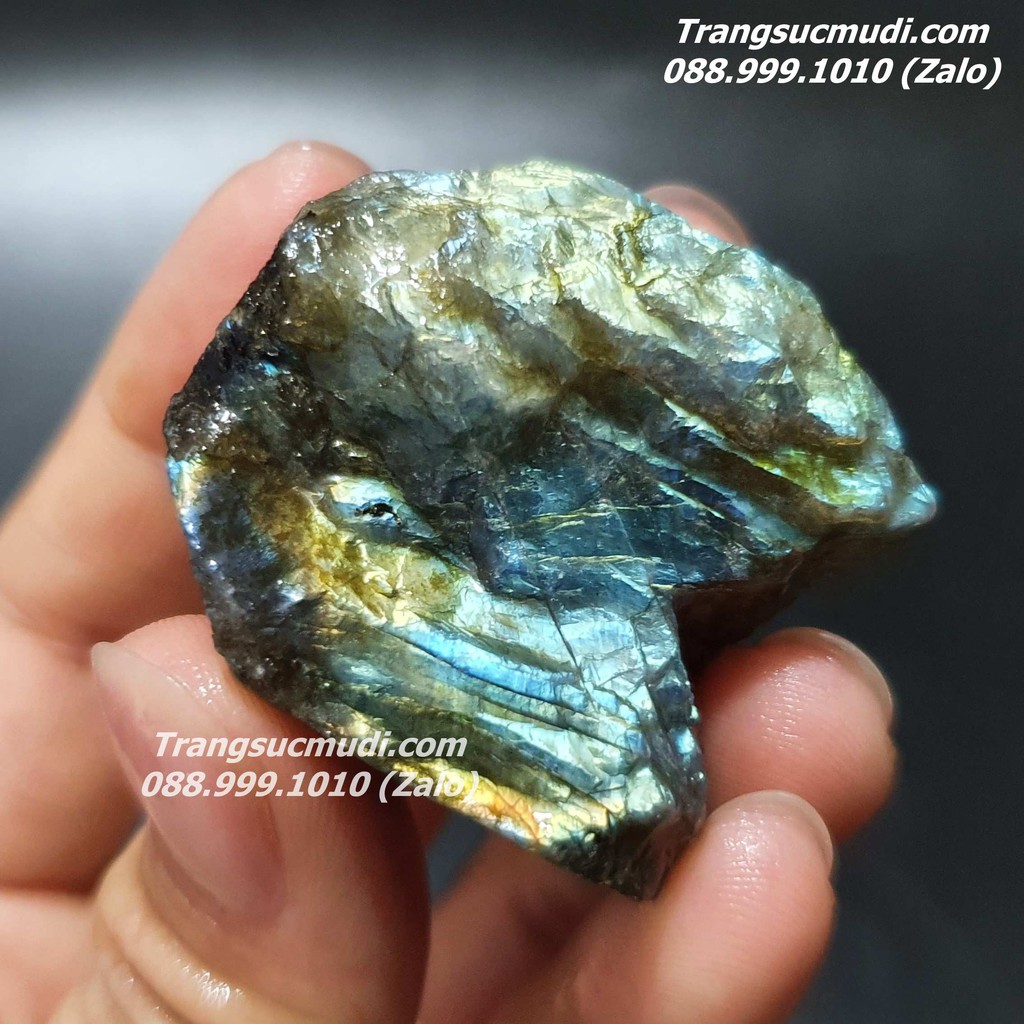 ĐÁ THÔ TỰ NHIÊN - ĐÁ XÀ CỪ LABRADORITE HÀNG ĐẸP