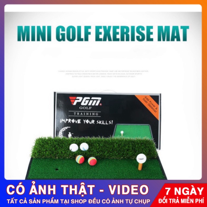 THẢM TẬP SWING GOLF ( Tăng kèm tee cao su)- PGM DOUBLE GRASS MINI HITTING MAT