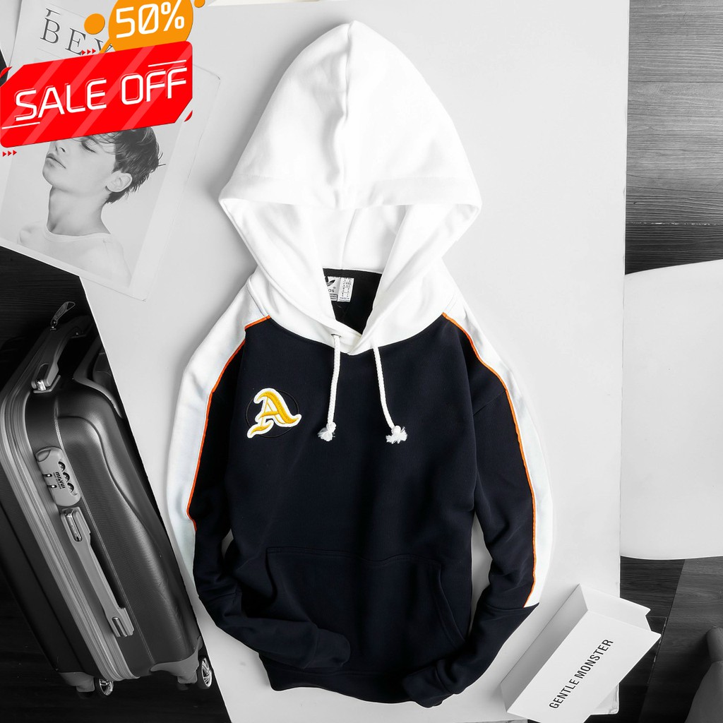 Áo Hoodies Nam Chữ A Vải Nỉ Dày - Có Ba Màu Trắng Đỏ - Xám Đen - Đen Trắng (Có Video Quay Trực Tiếp Sản Phẩm)