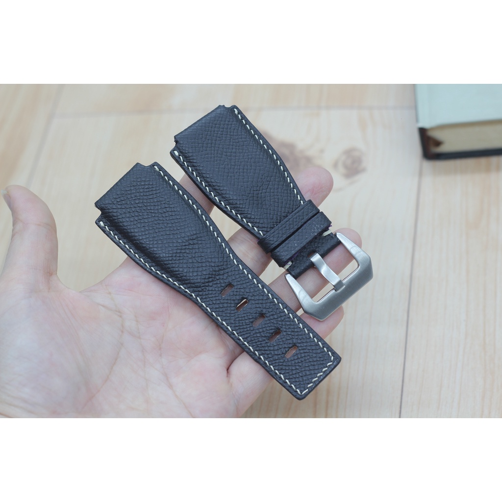 Dây Đồng Hồ Da Thật, Dây Đồng Hồ BELL&amp;ROSS Da EPSOM Cao Cấp Sang Trọng Size 24mm/24mm Sản Phẩm Kèm Khóa+Tool Tháo+Chốt
