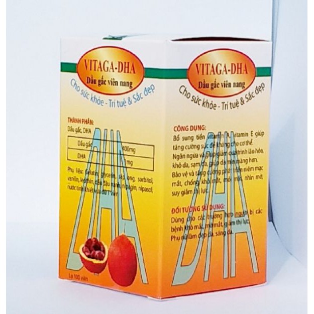 Vitagac - DHA sáng mắt đẹp da lọ 100v