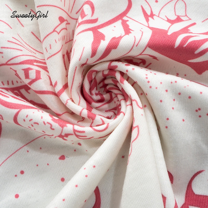 Áo Tank Top Cổ Tròn In Họa Tiết Hoạt Hình Phối Màu Tương Phản Xinh Xắn Cho Nữ