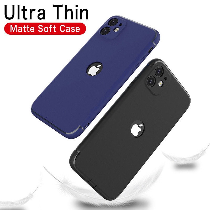 Ultra Ốp Điện Thoại TPU Silicone Mềm Nhám Siêu Mỏng Màu Kẹo Cho iPhone 13 12 11 Pro Max X XS XR