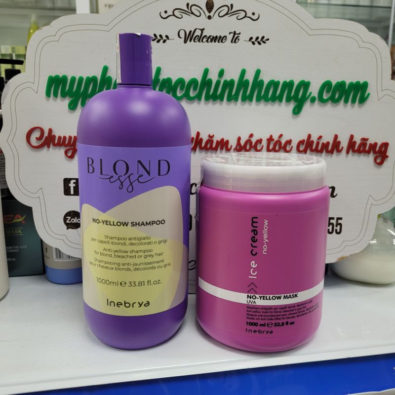 DẦU GỘI INEBRYA ICE CREAM KHỬ ÁNH VÀNG 1000ML