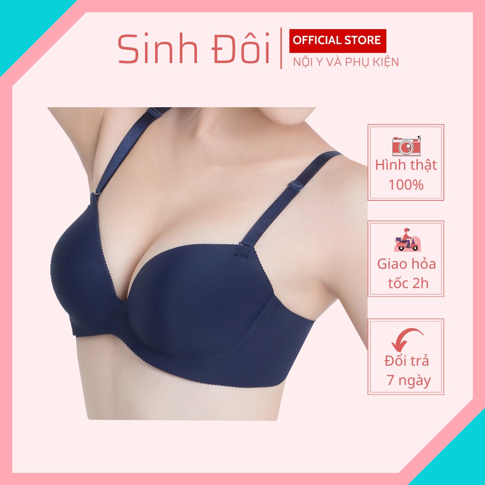 Áo ngực nữ su đúc không đường may nâng ngực tạo khe Enow's 938 có gọng mút vừa cúp xéo mềm mịn size 32-34-36-38