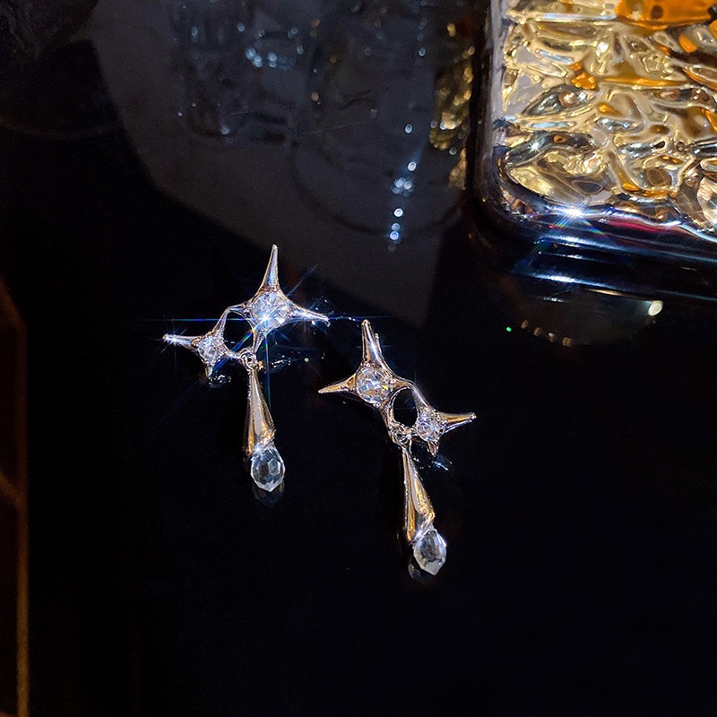 Đôi Khuyên Tai Đính Đá Lấp Lánh Thời Trang Cho Nữ