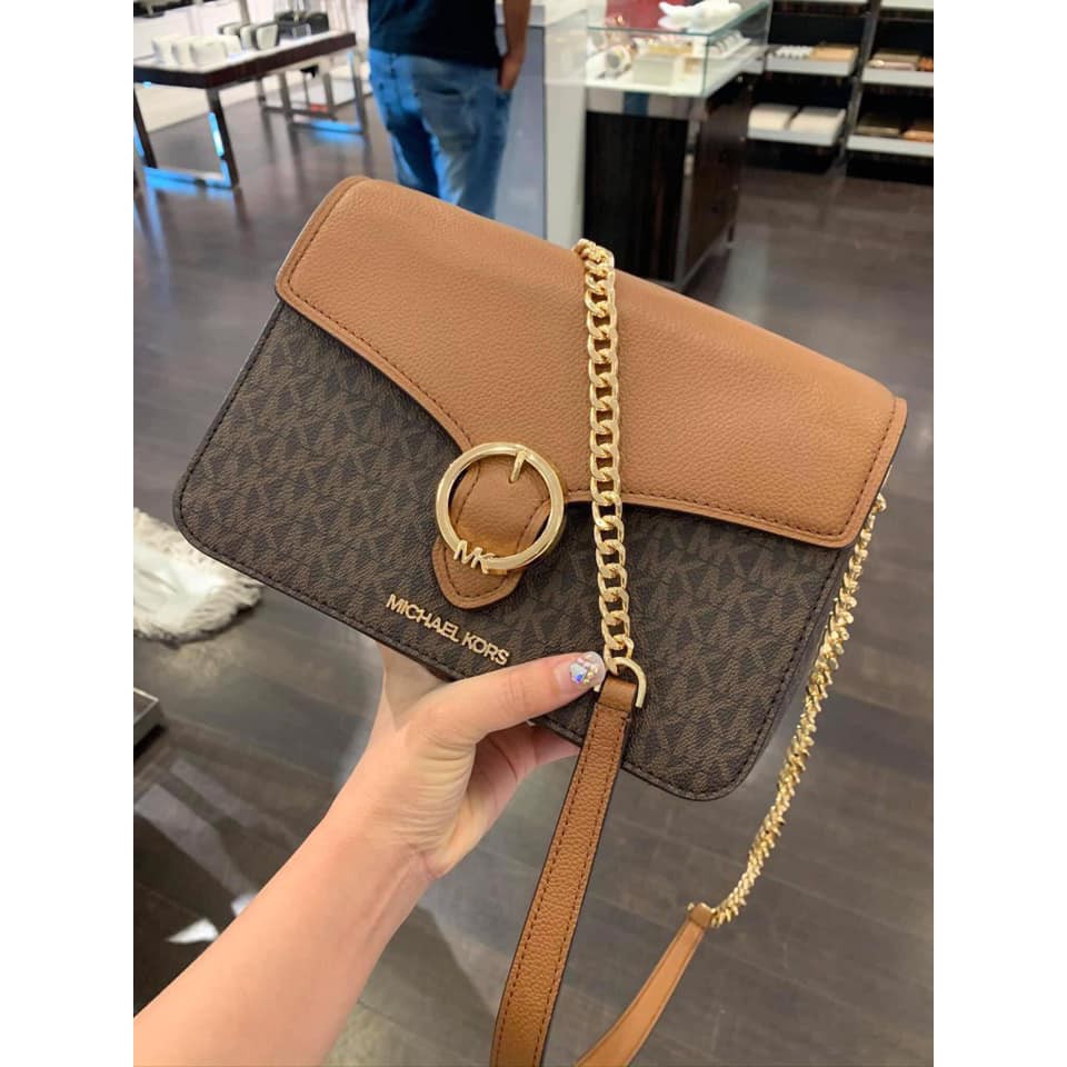 Túi xách nữ chính hãng Michael Kors Logo nâu Size 24cm