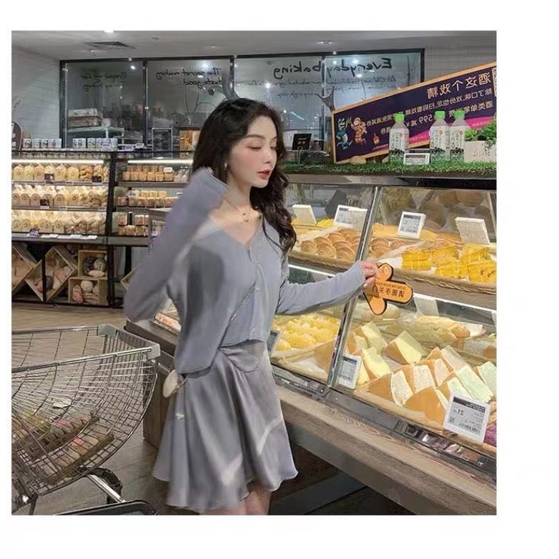 Áo khoác cardigan ZHELIHANGFEI tay dài vải lụa mỏng thời trang mùa hè dành cho nữ