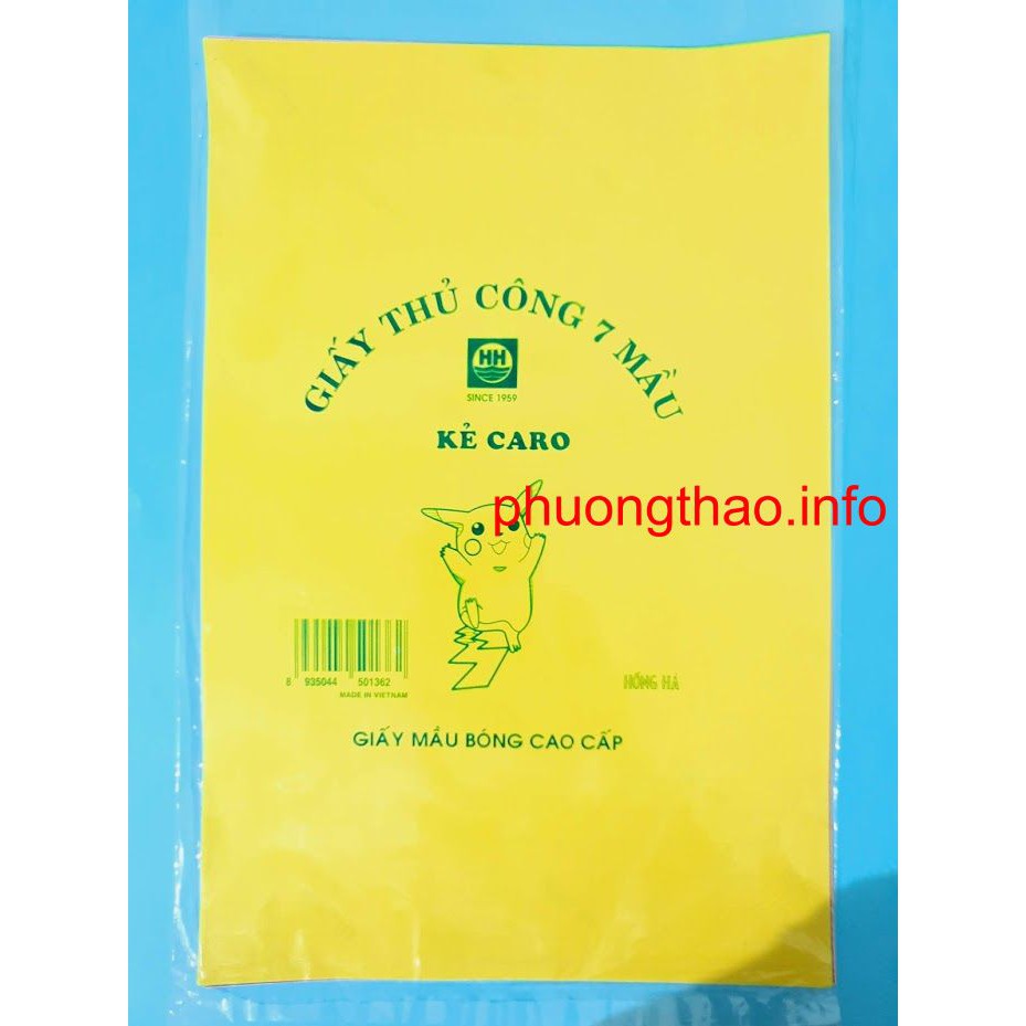 Giấy thủ công 7 mầu 12 mầu Hồng hà.