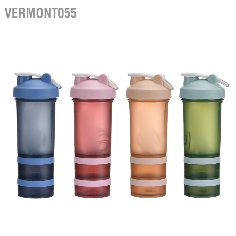 Vermont055 Cốc nước thể dục Di động Công suất lớn Chống bụi Ba lớp Miệng thao có nắp đậy