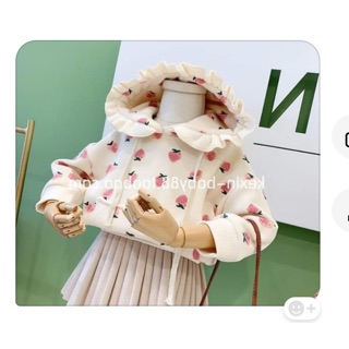 Áo nỉ dâu tây bé gái