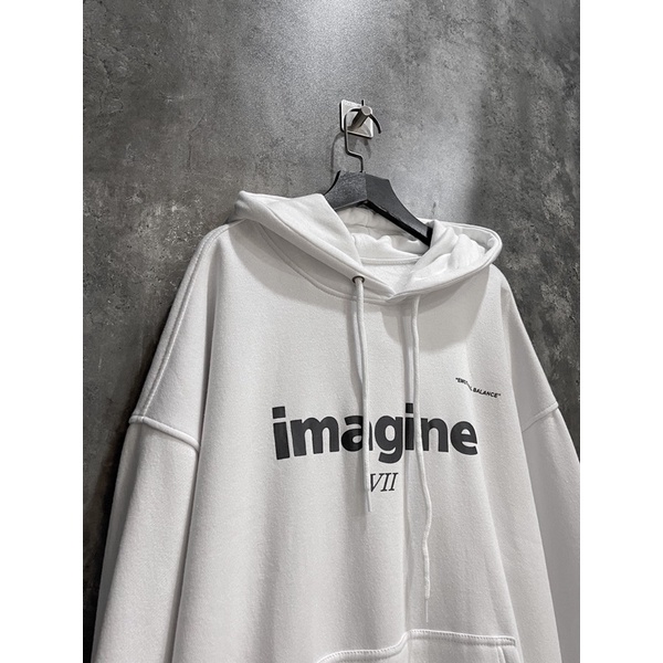 [Mã SRBACK010912 hoàn 20K xu đơn 50K] ÁO HOODIE IN CHỮ IMAGINE FORM RỘNG UNISEX NAM NỮ | BigBuy360 - bigbuy360.vn