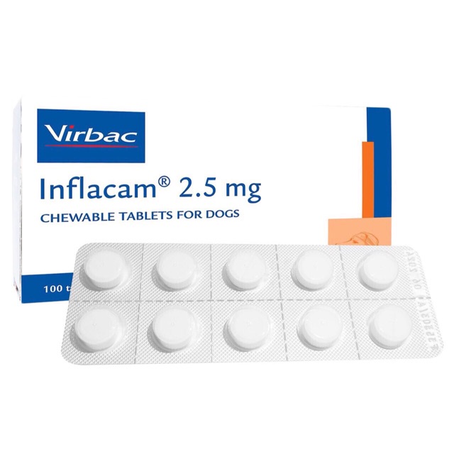 1 vỉ 10 viên nhai Inflacam 2,5mg giảm viêm, giảm đau trên chó