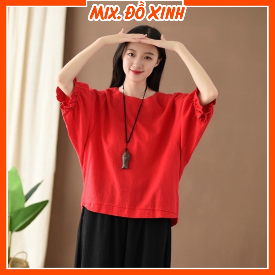 Áo kiểu nữ Hàn Quốc dáng cánh dơi, áo đũi nữ Mix. Đồ Xinh, form rộng che khuyết điểm AKH.45