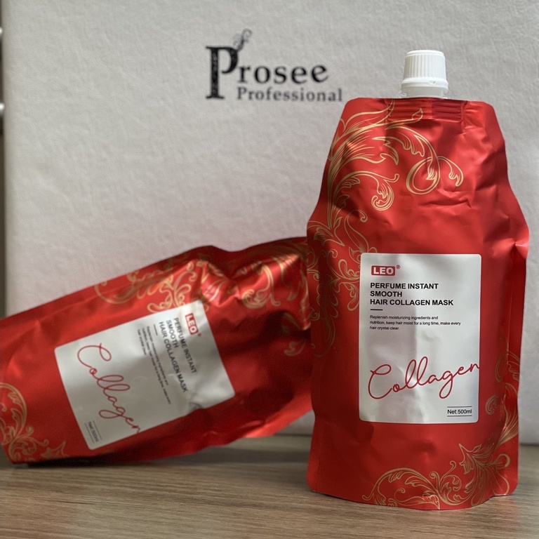 Kem ủ phục hồi tóc hư tổn bổ sung Collagen Prosee LEO Perfume Instant Smooth Hair Collagen Mask 500ml