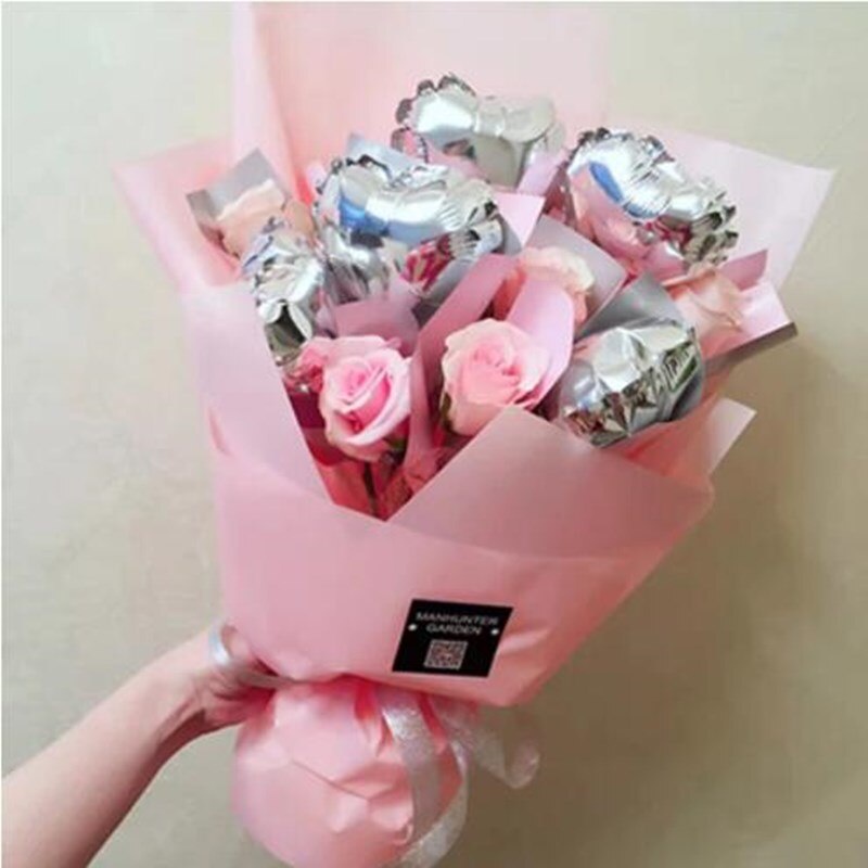 Set 50 Bong Bóng Nhôm 5 inch Hình Ngôi Sao/Trái Tim Trang Trí Tiệc Cưới/Sinh Nhật