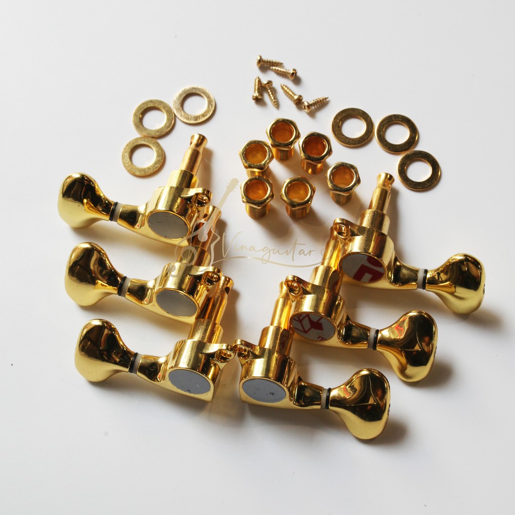 Khóa Đàn Guitar Điện, Acoustic Màu Vàng Tai Tròn