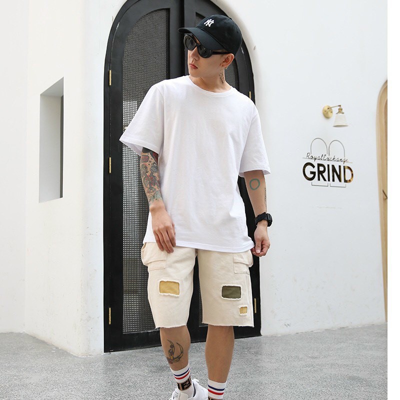 Áo thun nam nữ unisex tay lỡ trơn chất thun co giãn 4 chiều