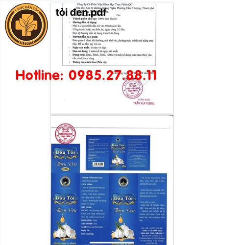 Tinh Dầu Tỏi Thiên Đơn 30ml - Hỗ trợ Dứt Điểm Ho, Sổ Mũi, Cảm Cúm, Cảm Lạnh, Khò Khè Khó Thở, Tăng cường sức đề kháng