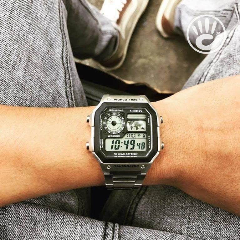 Đồng Hồ Nam Chính Hãng Dây Thép Mặt Vuông SHHORS AE-1200WHD.