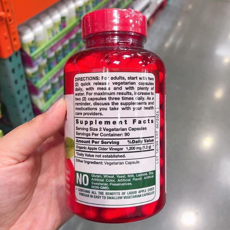 Viên uống giấm táo Apple Cider Vinegar 1200mg - Giúp giảm cân, đẹp da, detox cơ thể | BigBuy360 - bigbuy360.vn