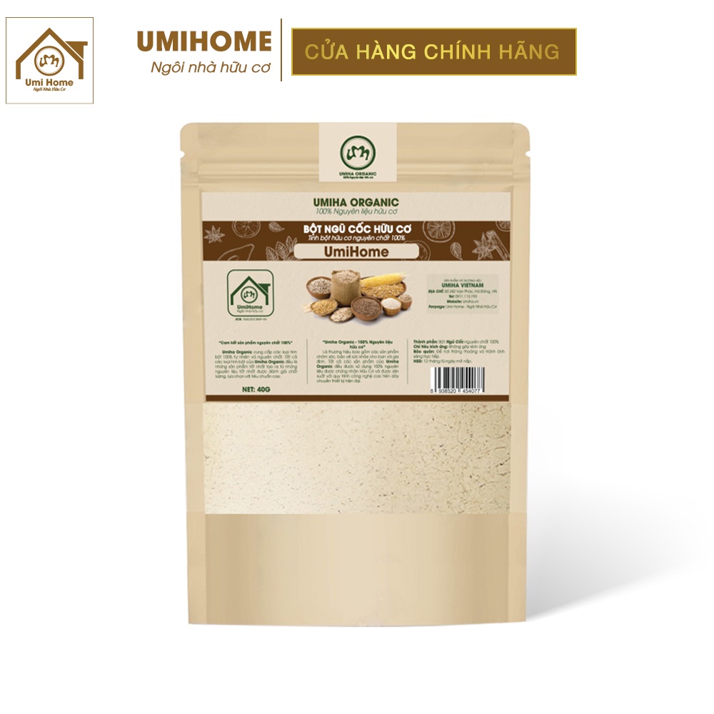 Bột Ngũ Cốc đắp mặt nạ hữu cơ UMIHOME nguyên chất 40g | Cereal 100% Organic