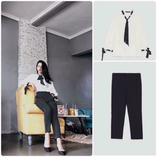 Sơmi chấm bi zara