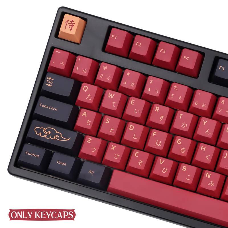 RED Samurai Japanese Keycaps 139/151keys Cherry Profile DYE-SUB PBT Keycap For GMK Cherry MX Switch Mechanical Keyboard