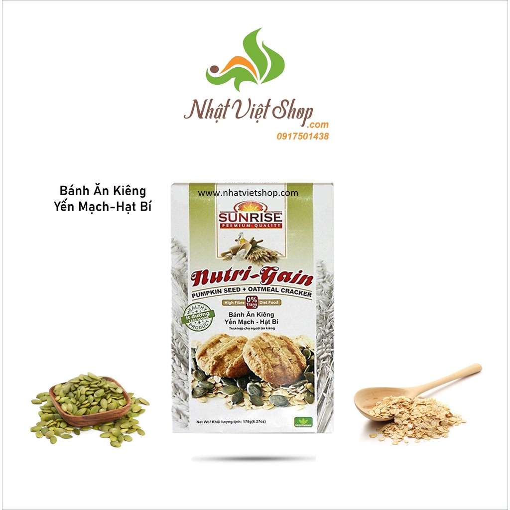 Bánh Ăn Kiêng Yến Mạch Sunrise Nutri Gain 178g