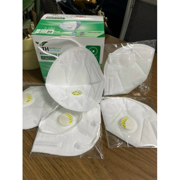 Hộp 20 cái - Khẩu trang y tế TH Pro mask 95+ 5 lớp Có van