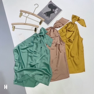Áo lụa lệch vai