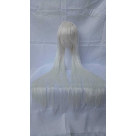 Wig/Tóc giả trắng cơ bản mái nguyên như hình