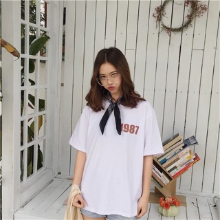 Áo pull trắng 1987 phong cách cá tính