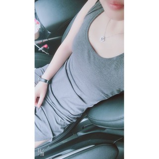Ảnh thật ở cuối-Đầm thun đan dây lưng Ulzzang