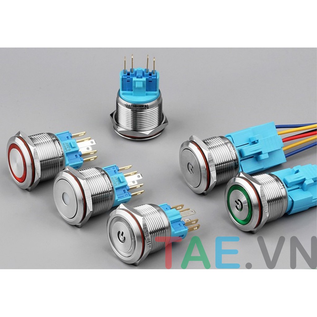 Nút Nhấn Kim Loại Có Đèn 22mm
