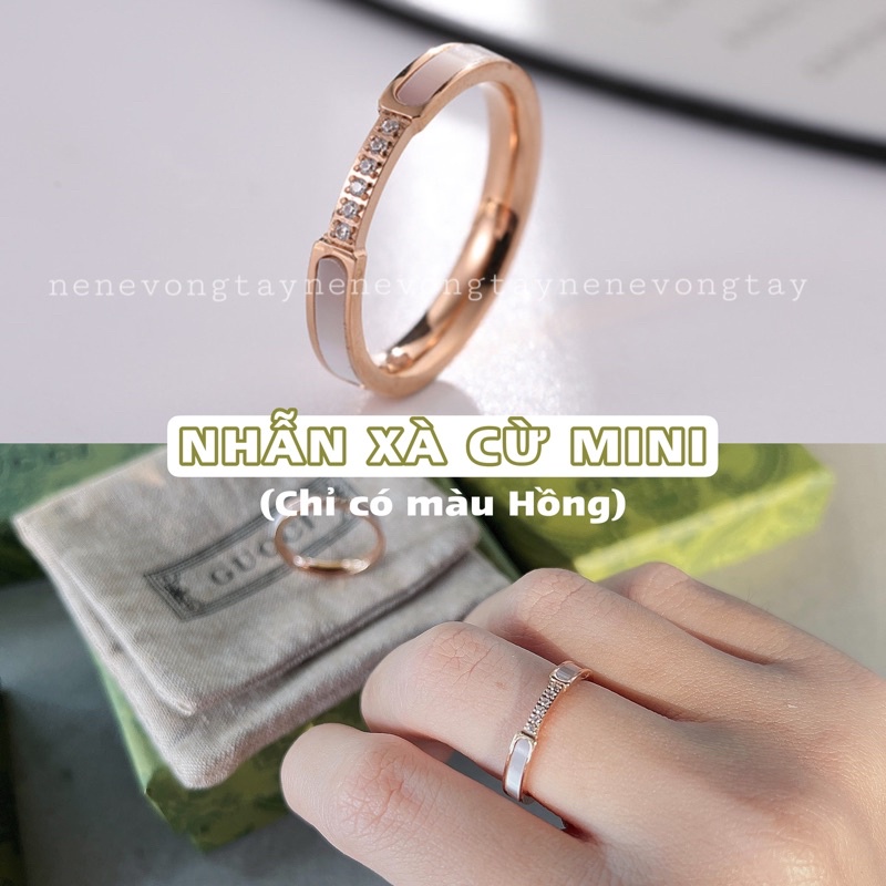 Nhẫn G u c i xà cừ đính đá cao cấp sang trọng