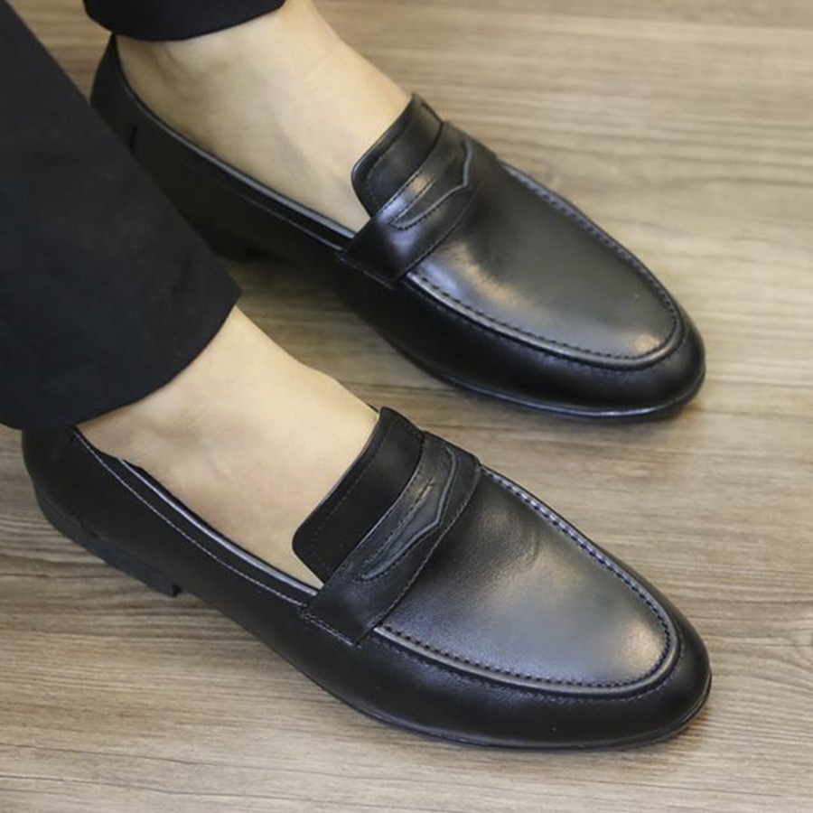 Giày da nam loafer công sở da thật TUXILO giày lười nam cao cấp da bò đế siêu bền TX44